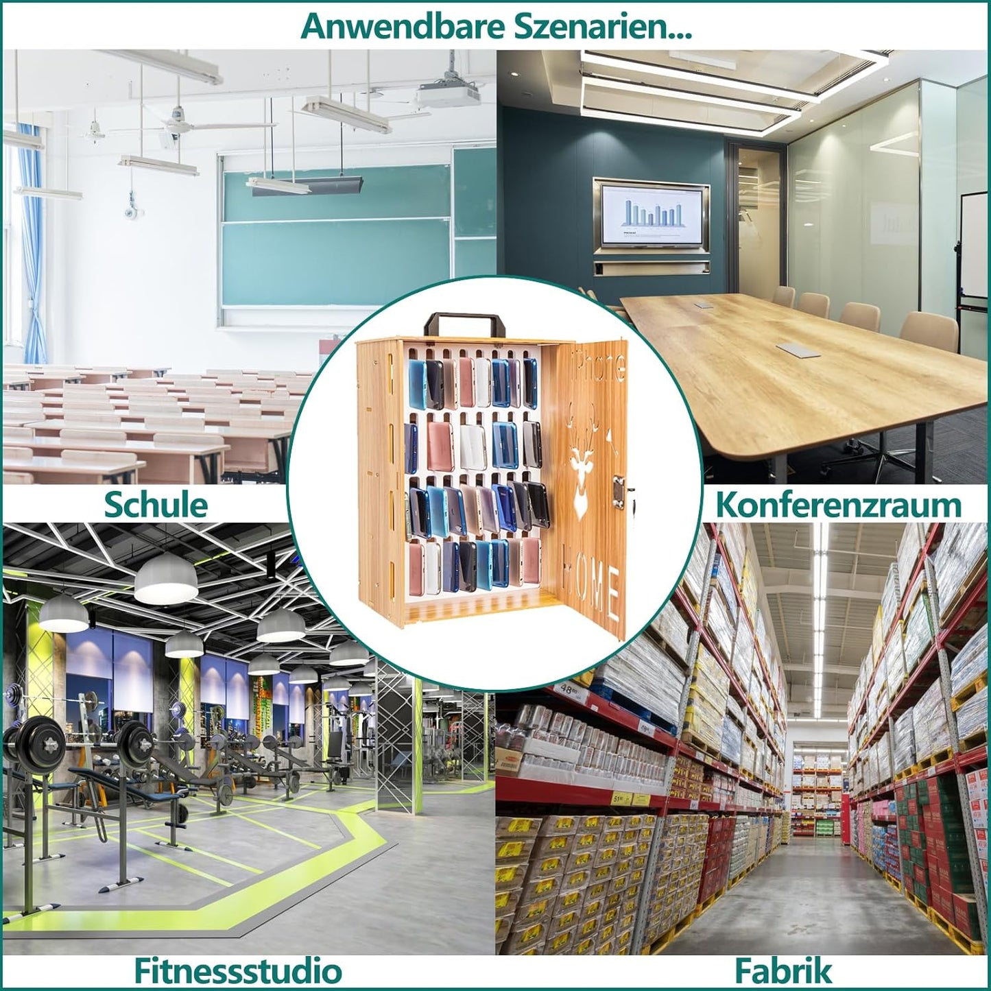 Handy Aufbewahrungsbox abschliessbar (36 Schlitze), 1er-Pack