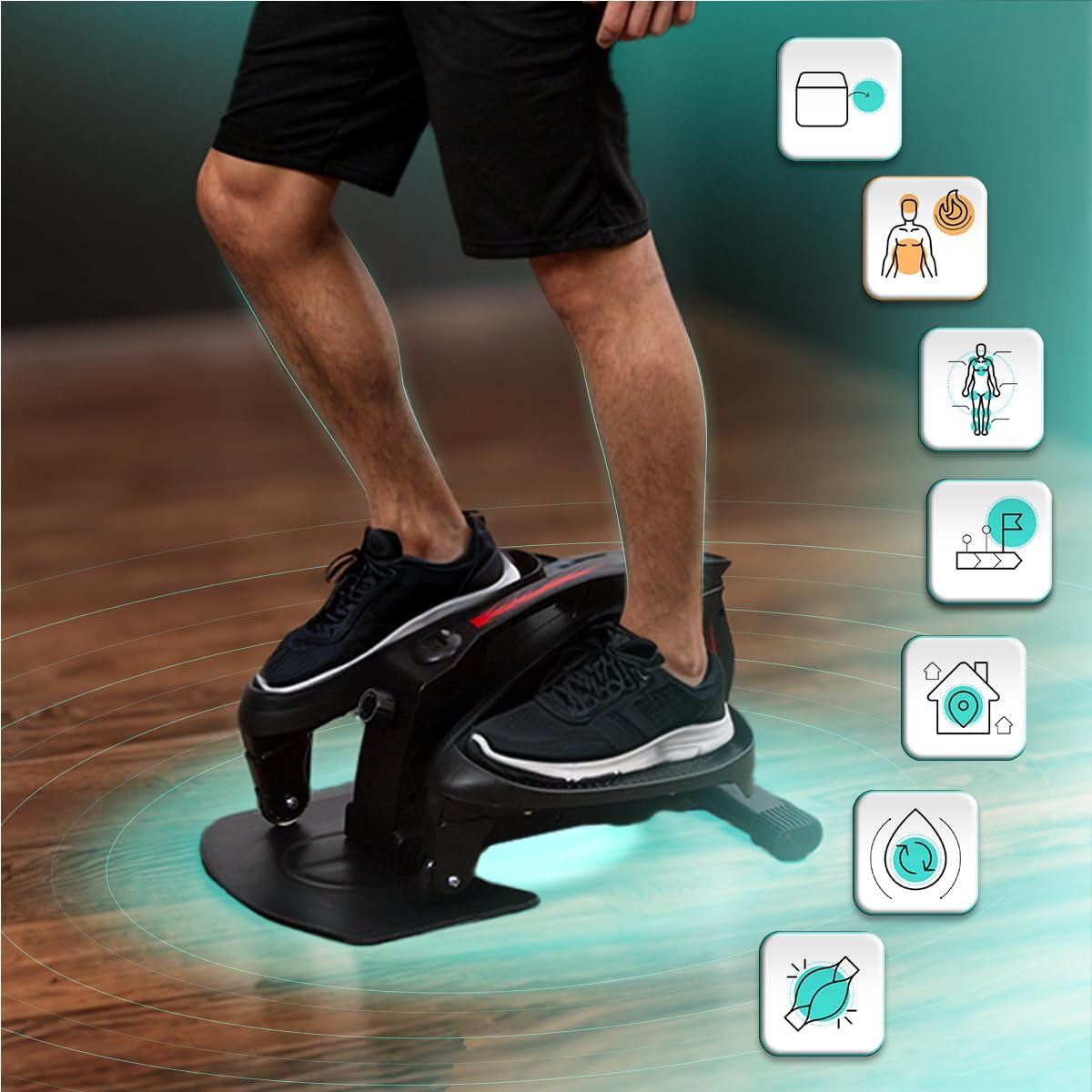 Tragbarer Heimtrainer-Stepper für Rehabilitation, EKA MANUAL SCHWARZ
