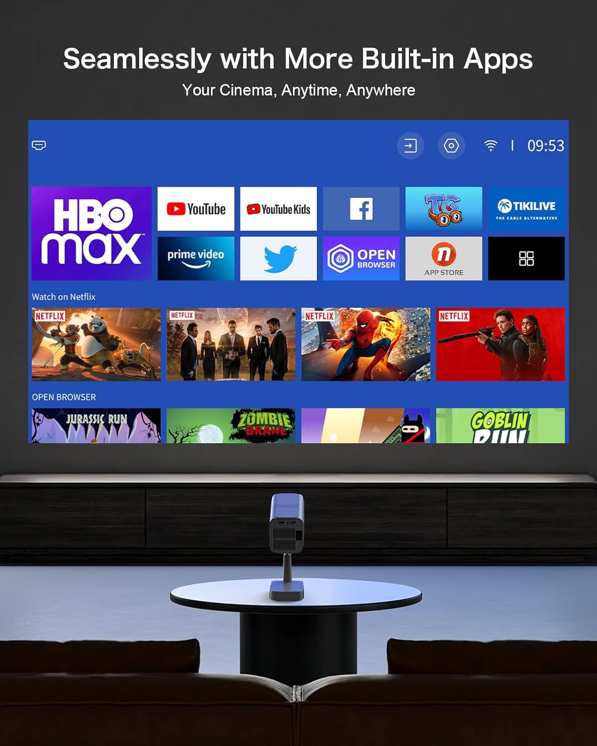 Smart Beamer TP-04, Netflix Beamer mit WiFi BT