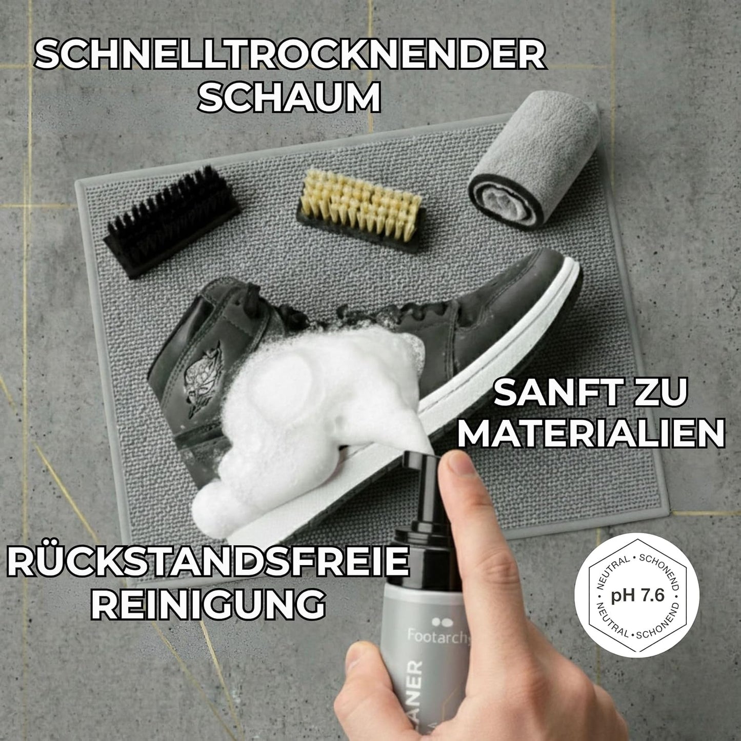 Sneaker-Cleaner-Set mit Bürsten & Mikrofasertuch