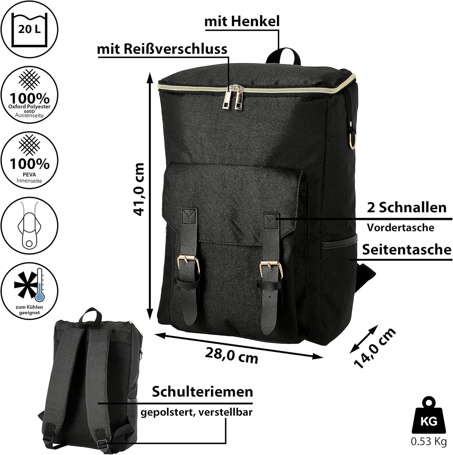 Isolierter Thermorucksack 20L