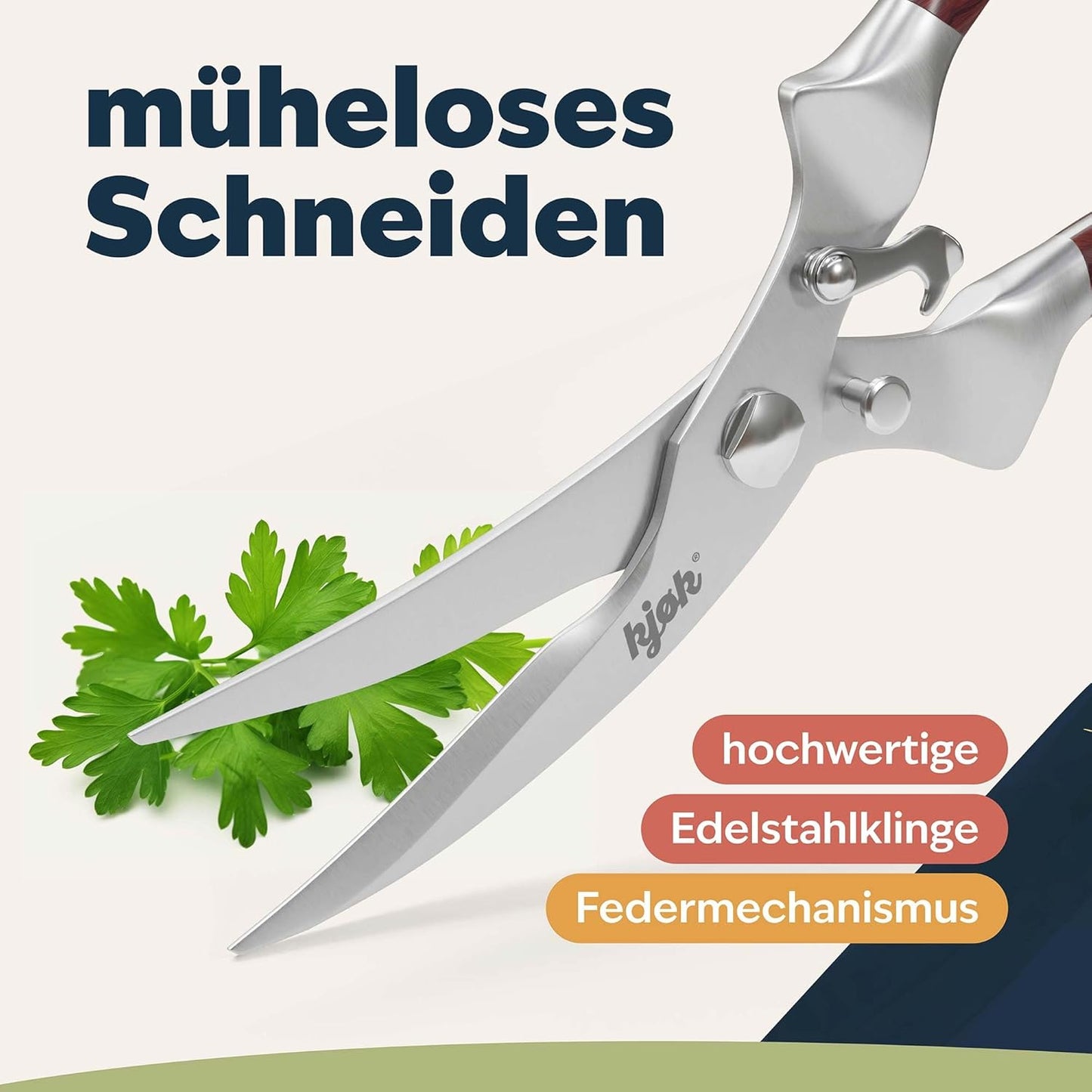 Geflügelschere, Edelstahl / Holz