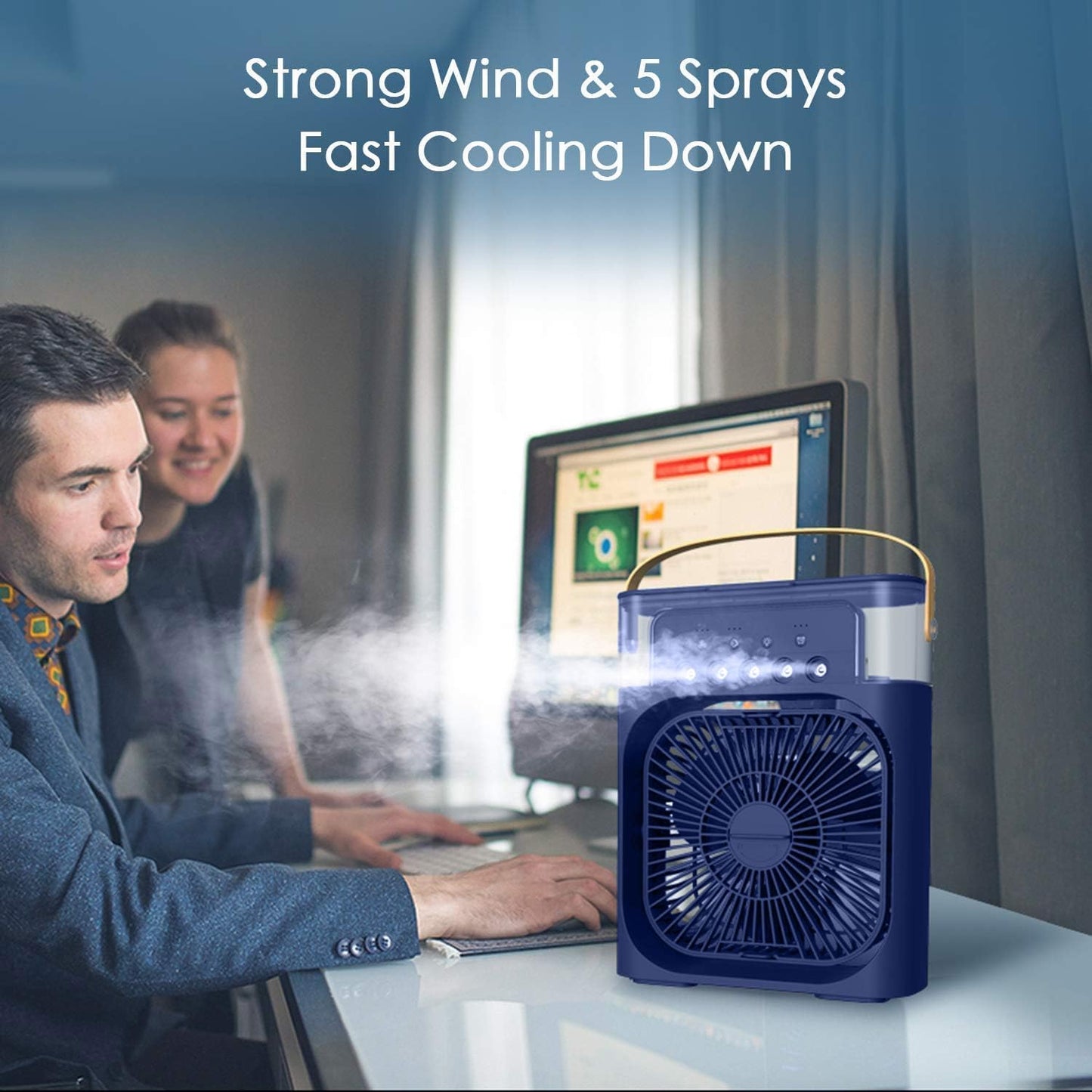 Tragbarer USB-Ventilator mit Luftbefeuchter