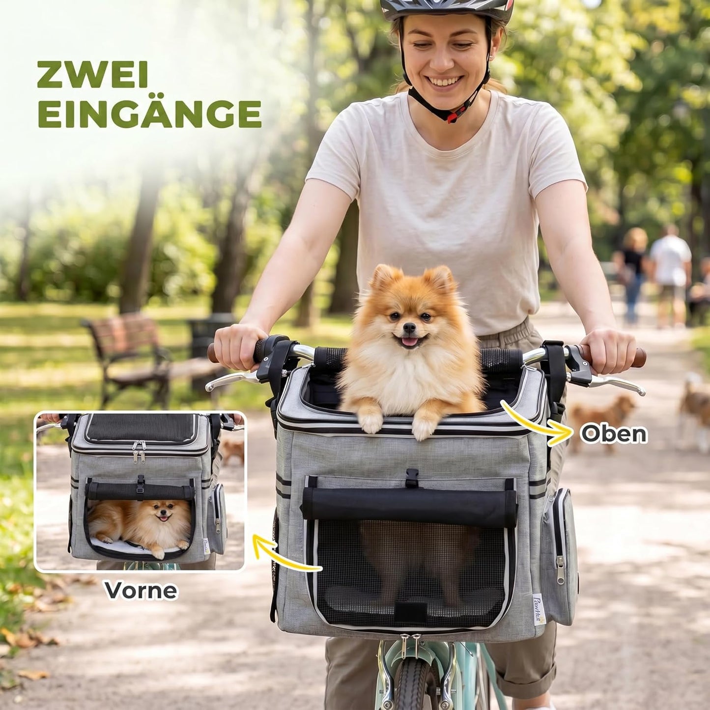 Velokorb mit Sicherheitsleine