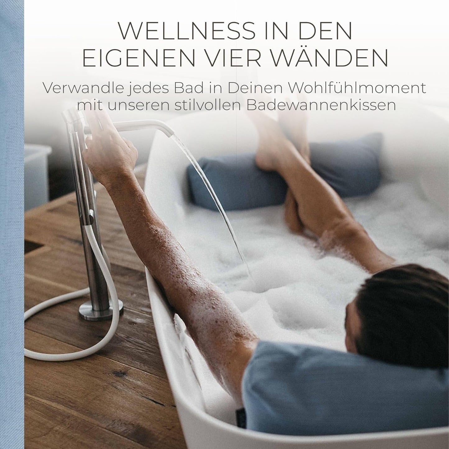 Badewannen-Fusskissen für entspanntes Baden, Blau Fusskissen