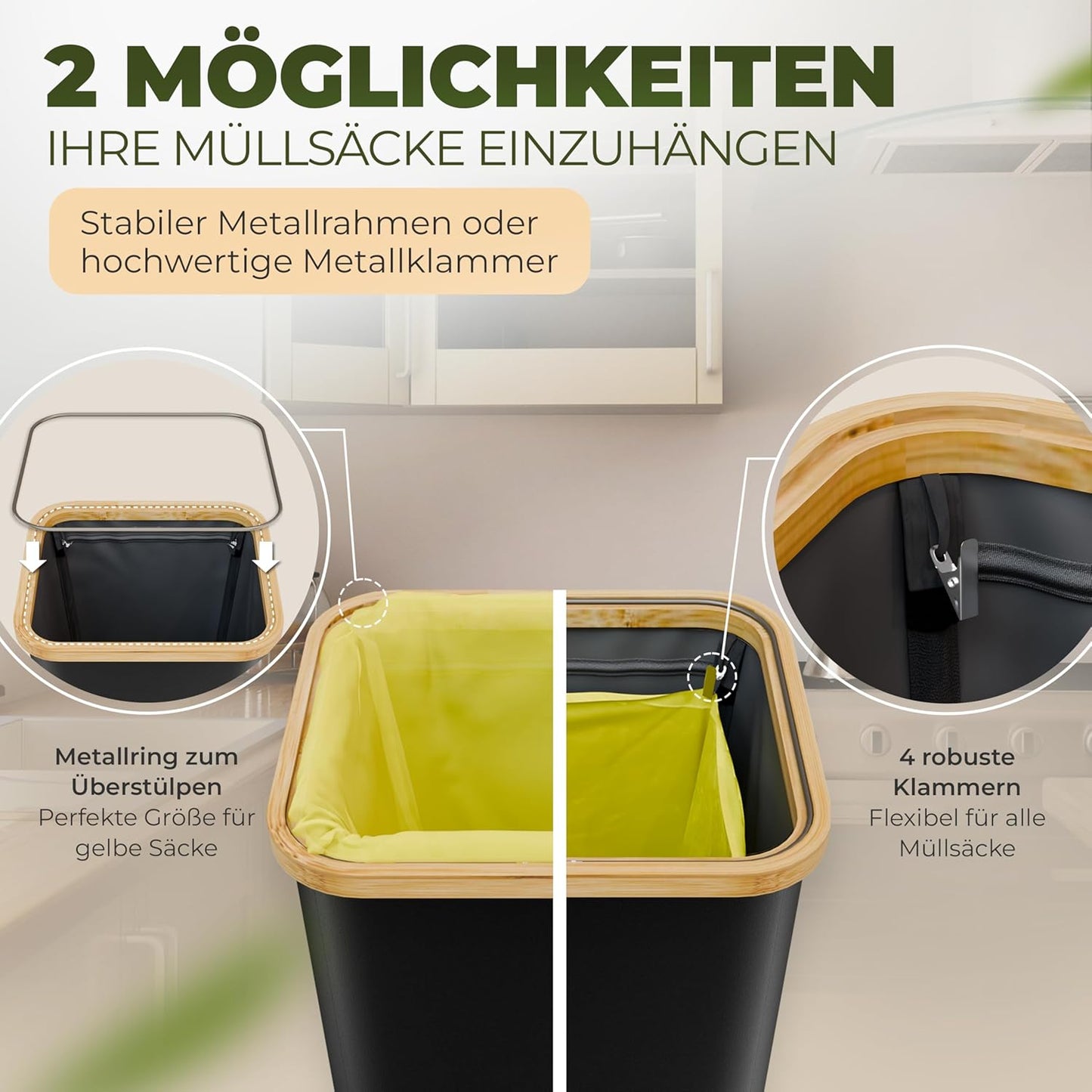 Müllsackständer, Schwarz