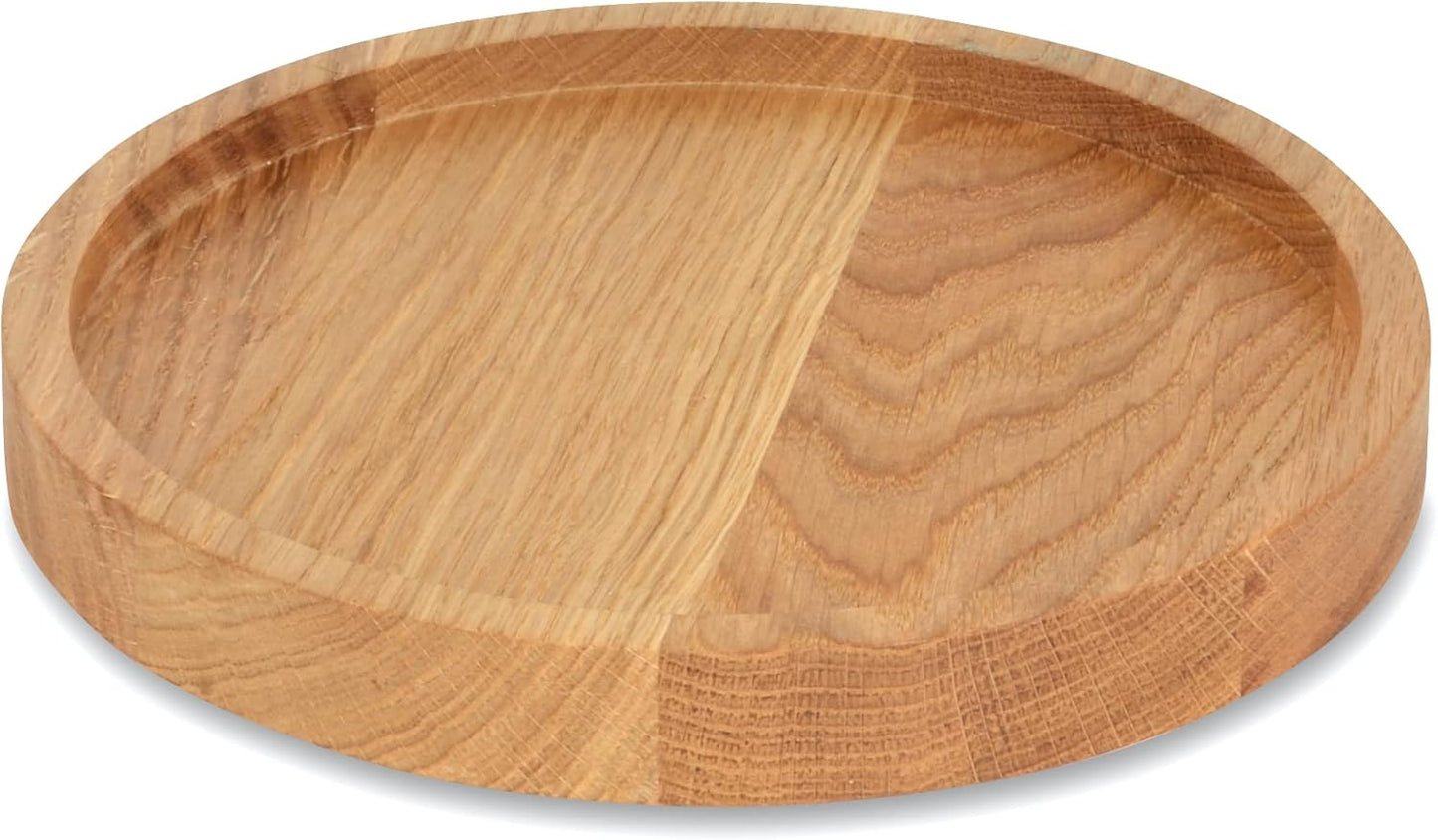 Servierplatte aus Eichenholz, 26 cm Durchmesser