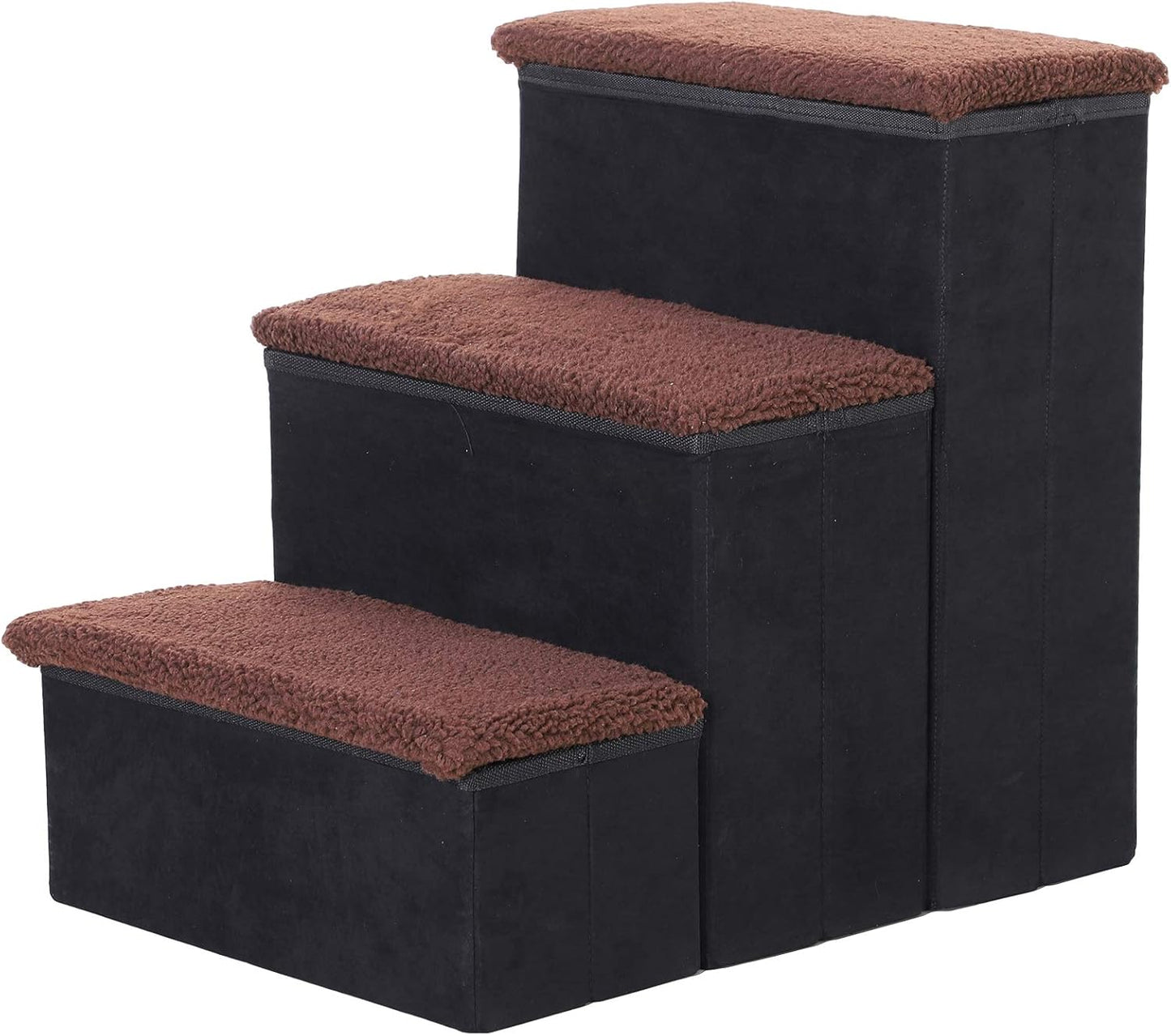 Faltbare Haustiertreppe mit Stauraum, Schwarz