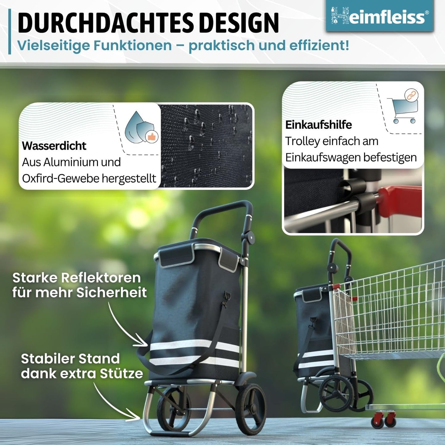 3-in-1 klappbar mit Kühlfach, Schwarz 56L