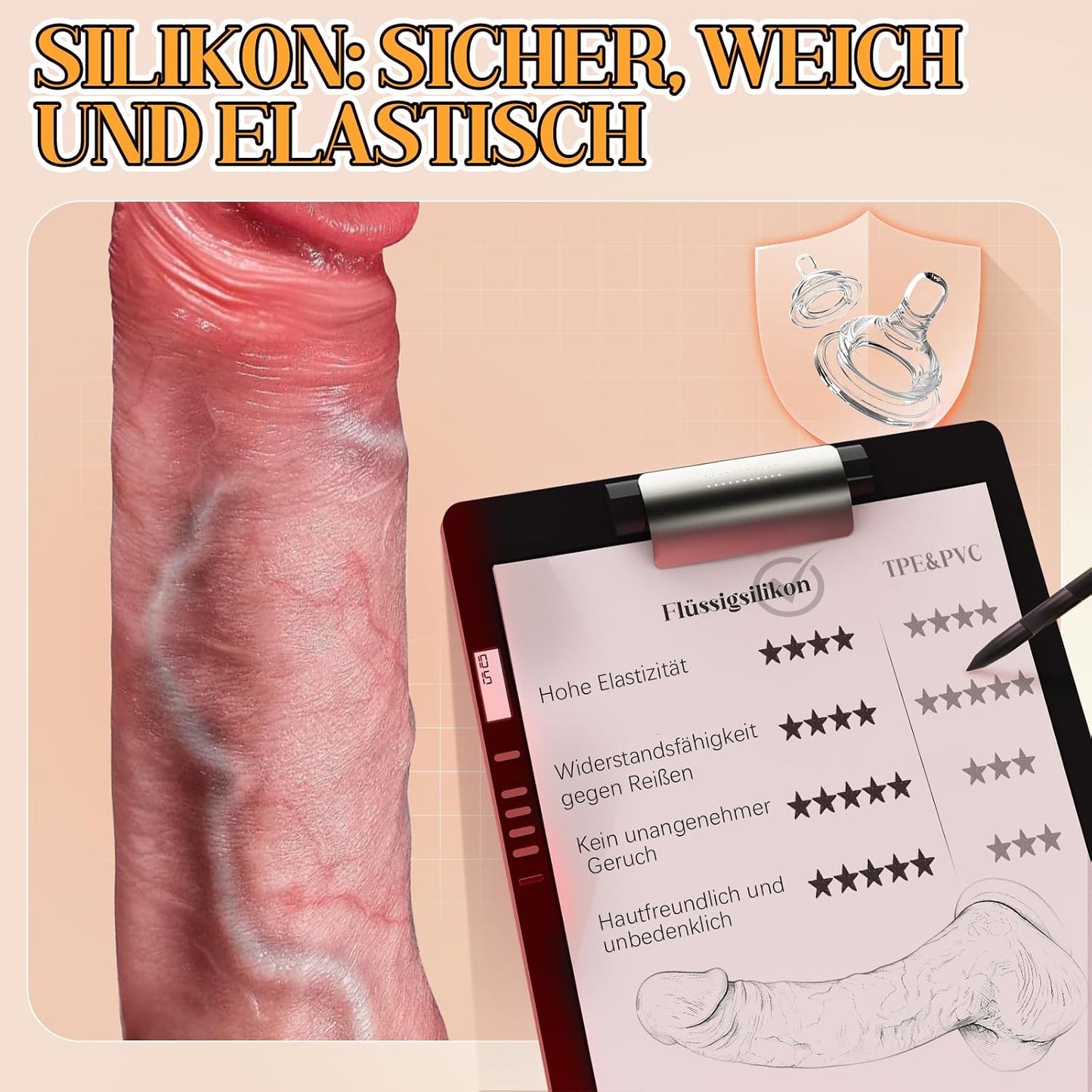 Intelligenter Vibrator mit Stoss- und Heizfunktion, 1