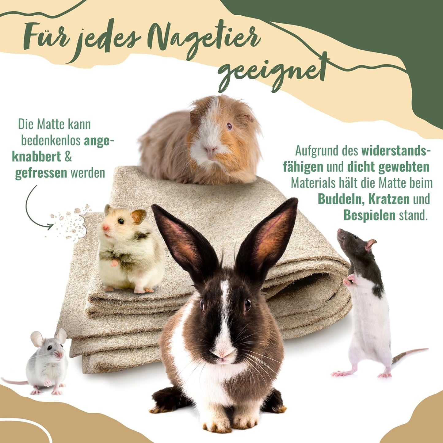 5-teiliges Nagerteppich-Set, 100 x 50 cm, 5 Stück