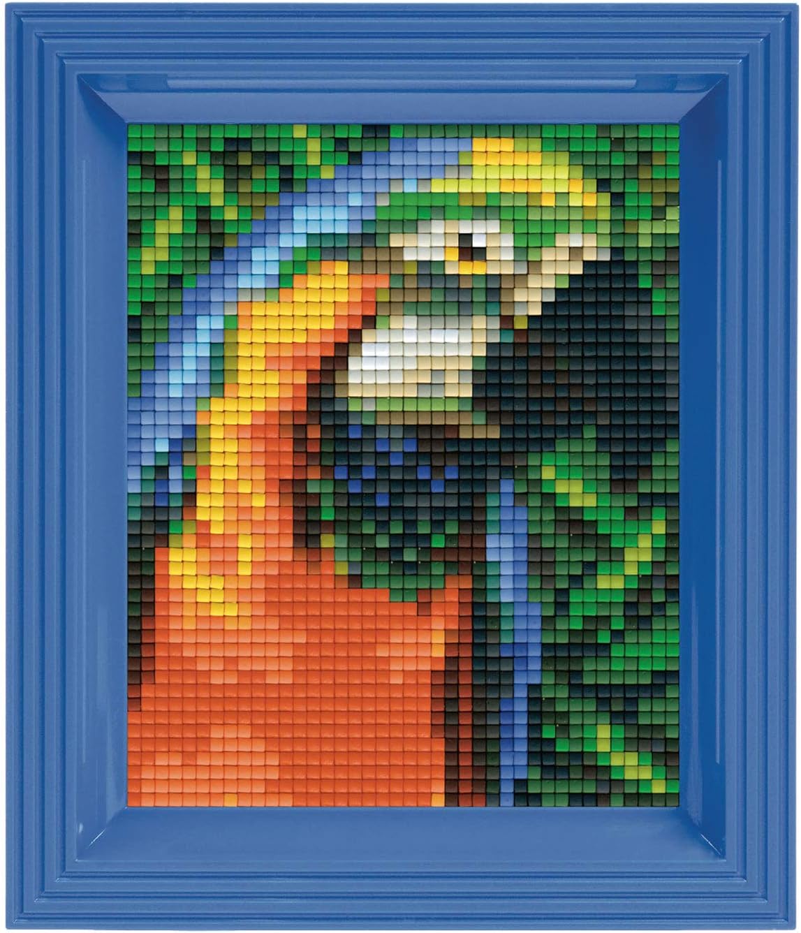 Mosaik Papagei Pixelbild mit Rahmen, Papagei