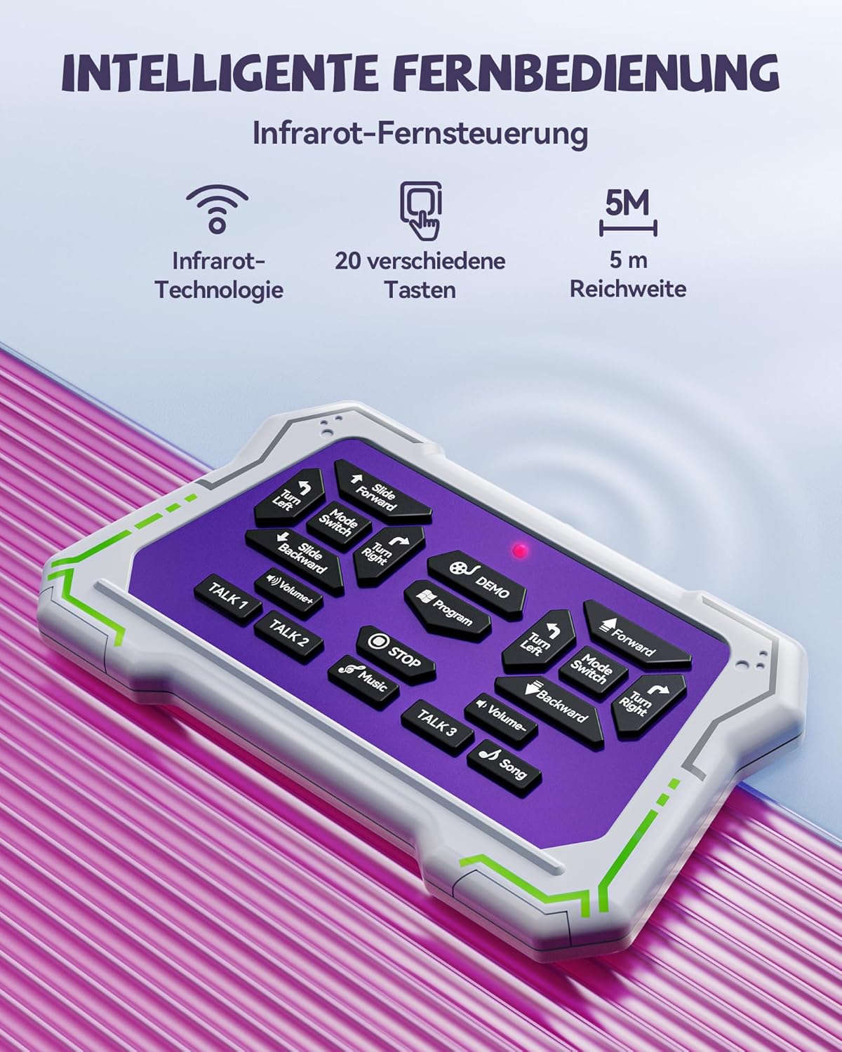 Tanzender Lernroboter 6088 mit App- und Gestensteuerung, Pink + Weiss