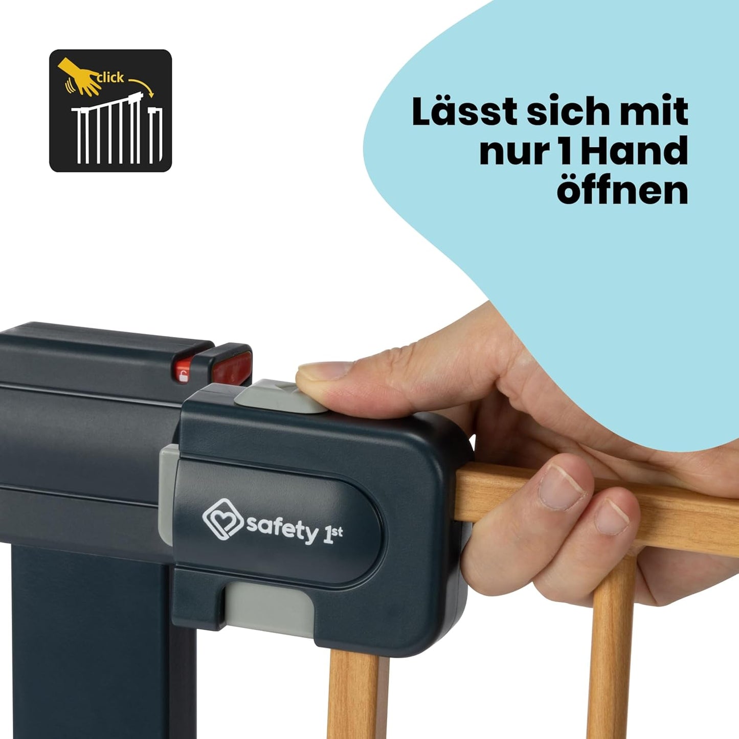 Treppenschutzgitter Easy Close (73-108 cm), Holz-effekt Easy Close Wood