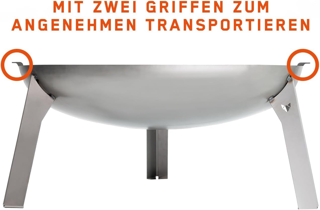 Feuerschale 3 Pod, 65 cm, Feuerschale Stahl