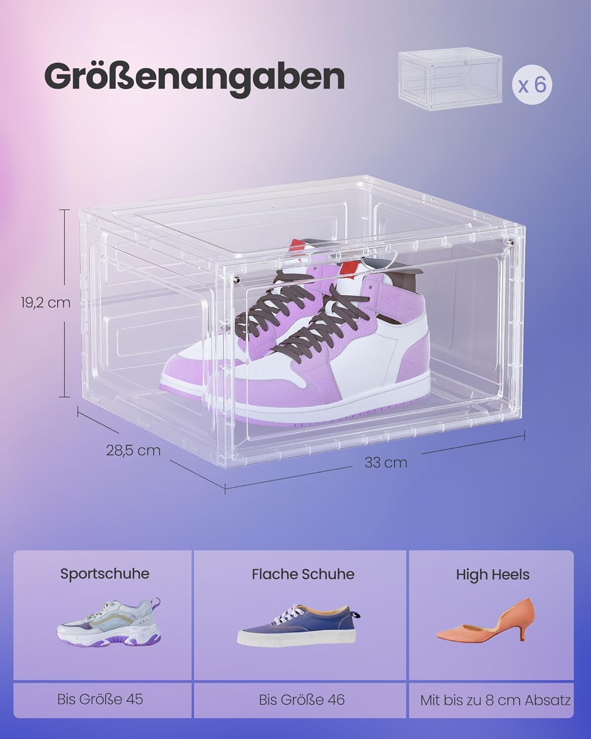 6er-Set Schuhboxen, 6