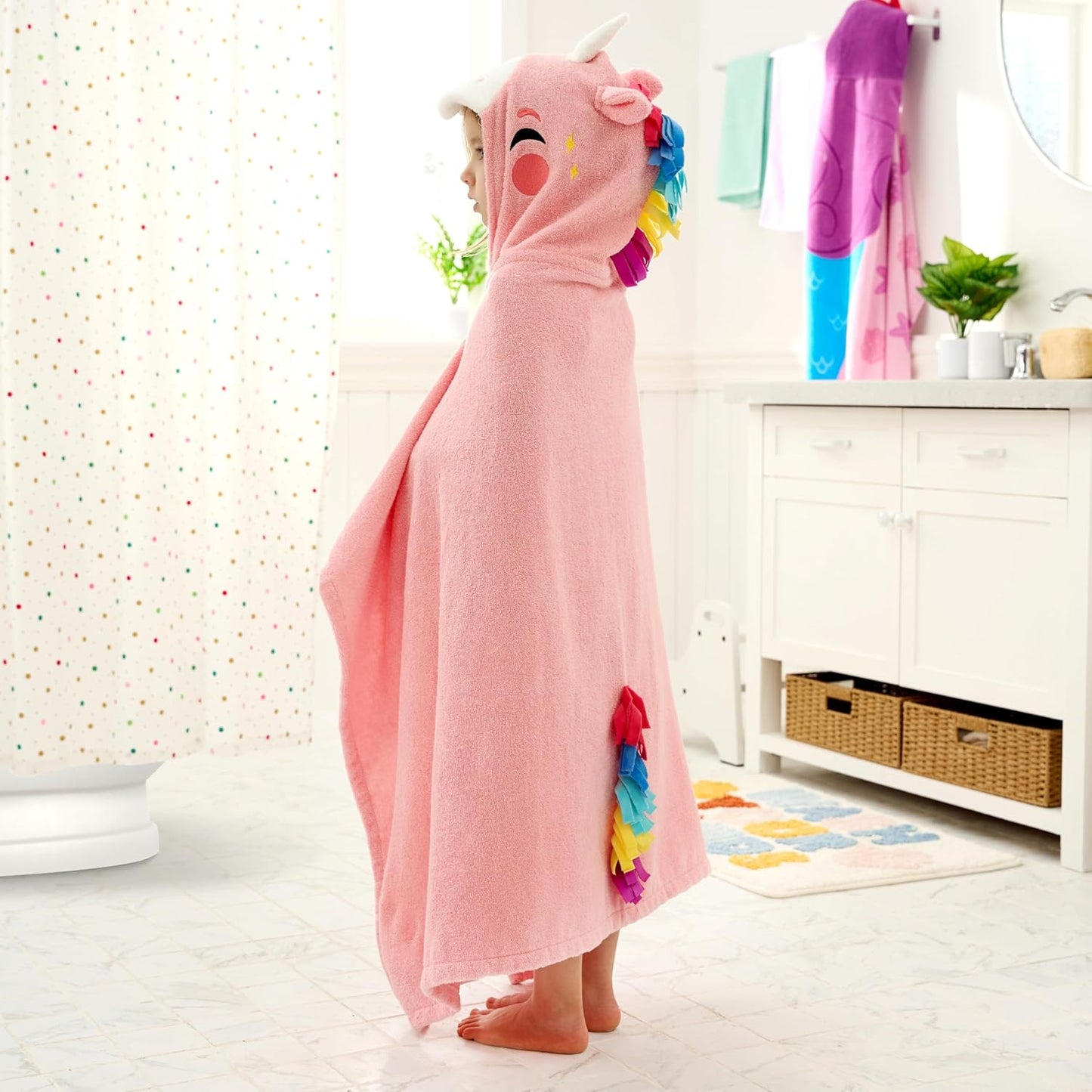 Badeponcho für Kinder, Rosa
