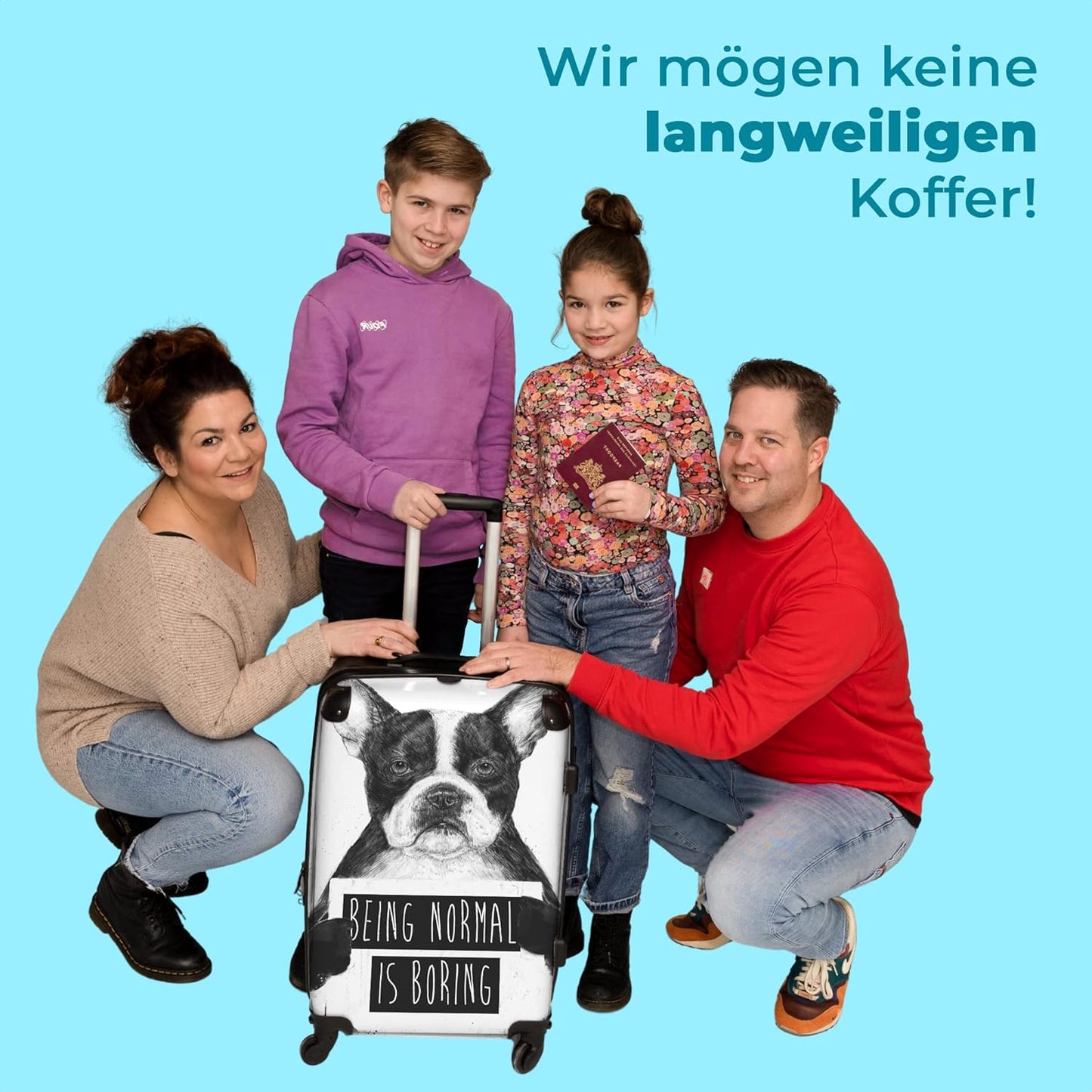 Grosser Rollkoffer mit 4 Rollen (90 Liter)