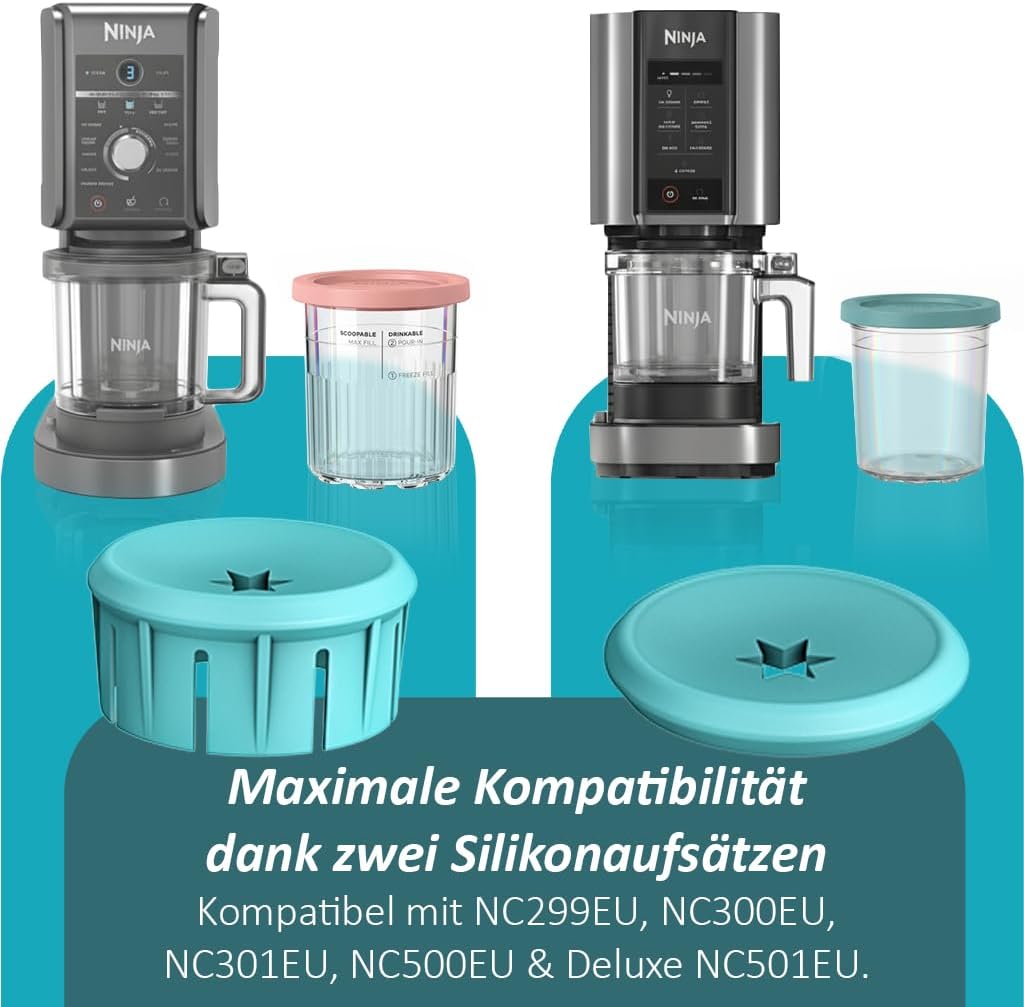 Softeis Maker Zubehör für Ninja Creami NC299EU NC300EU NC301EU, NC500EU, Deluxe NC501EU
