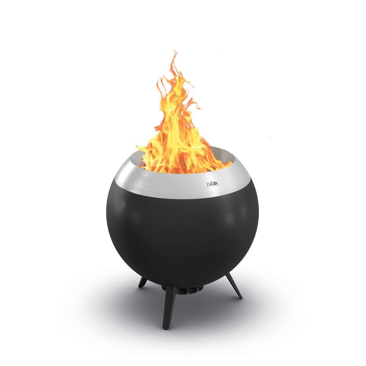 Rauchfreie Feuerschale mit Holzvergaser-Technologie, 55 silber mit niedrigem Fuss