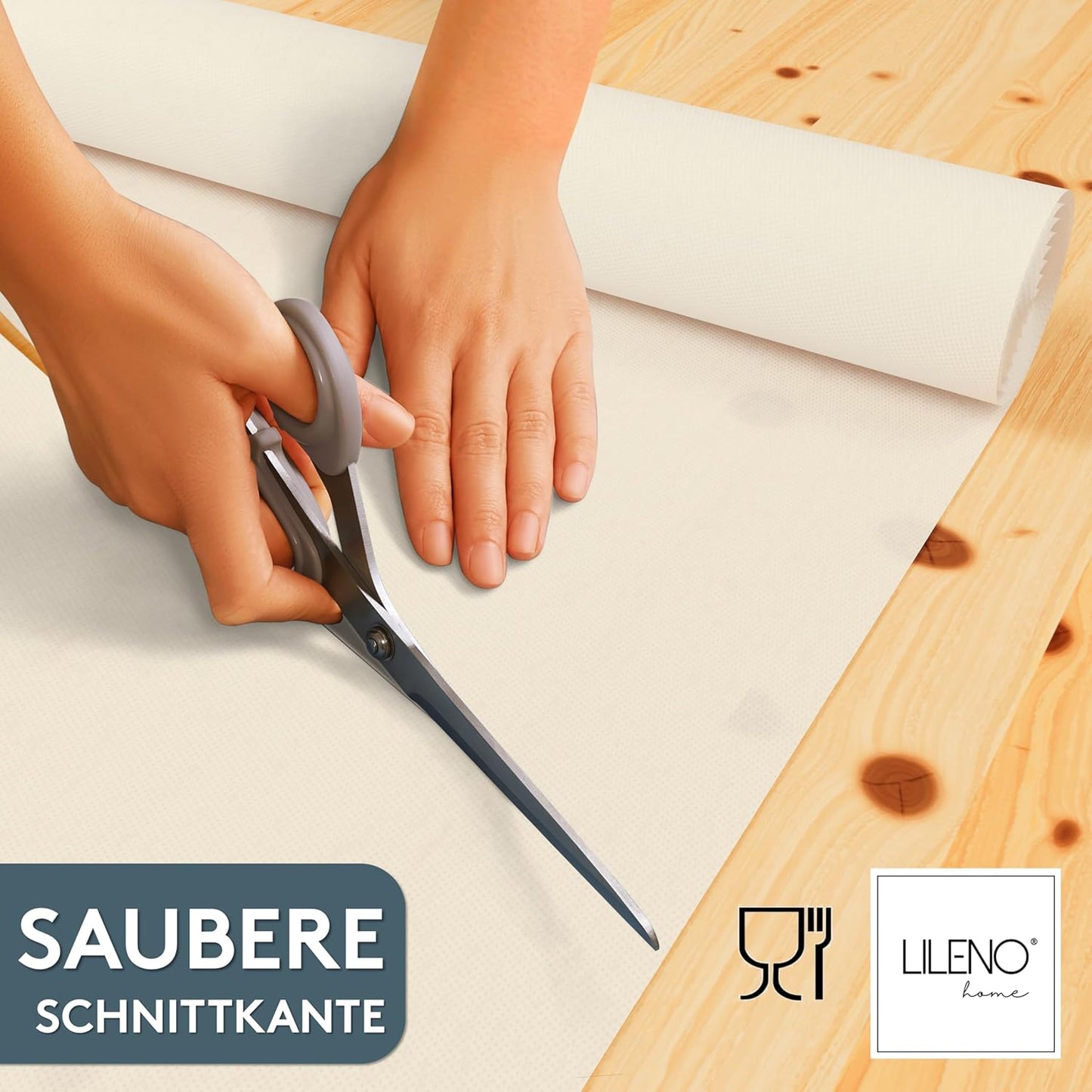 Abwaschbare Tischdeckenrolle, 2500 x 110 cm (Rechteckig) Creme