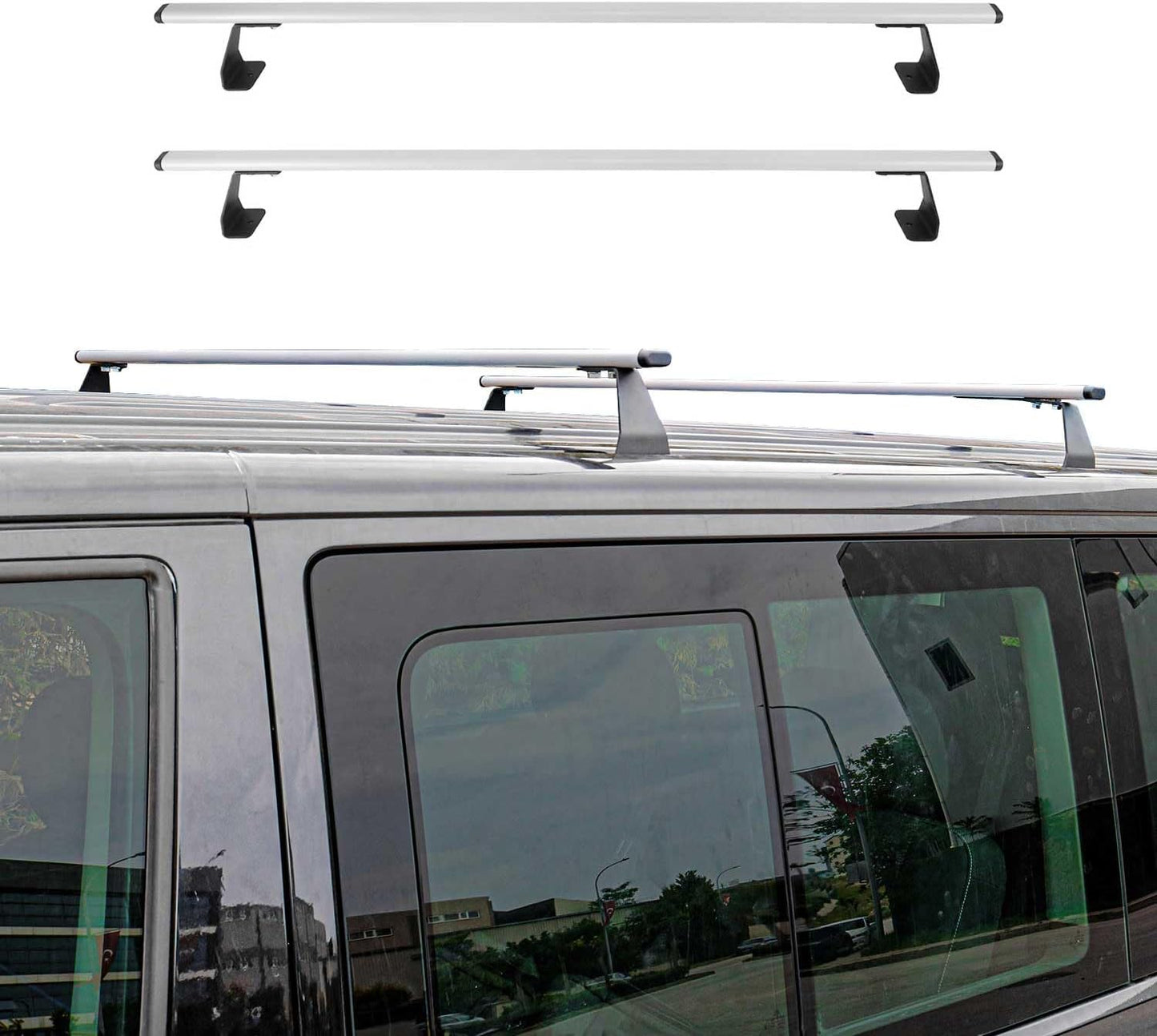 Dachträger für VW Caravelle T5 (2003-2015) Heavy Duty, T5 Caravelle 2003-2015, Heavy Duty 910 / Silber / 2tlg