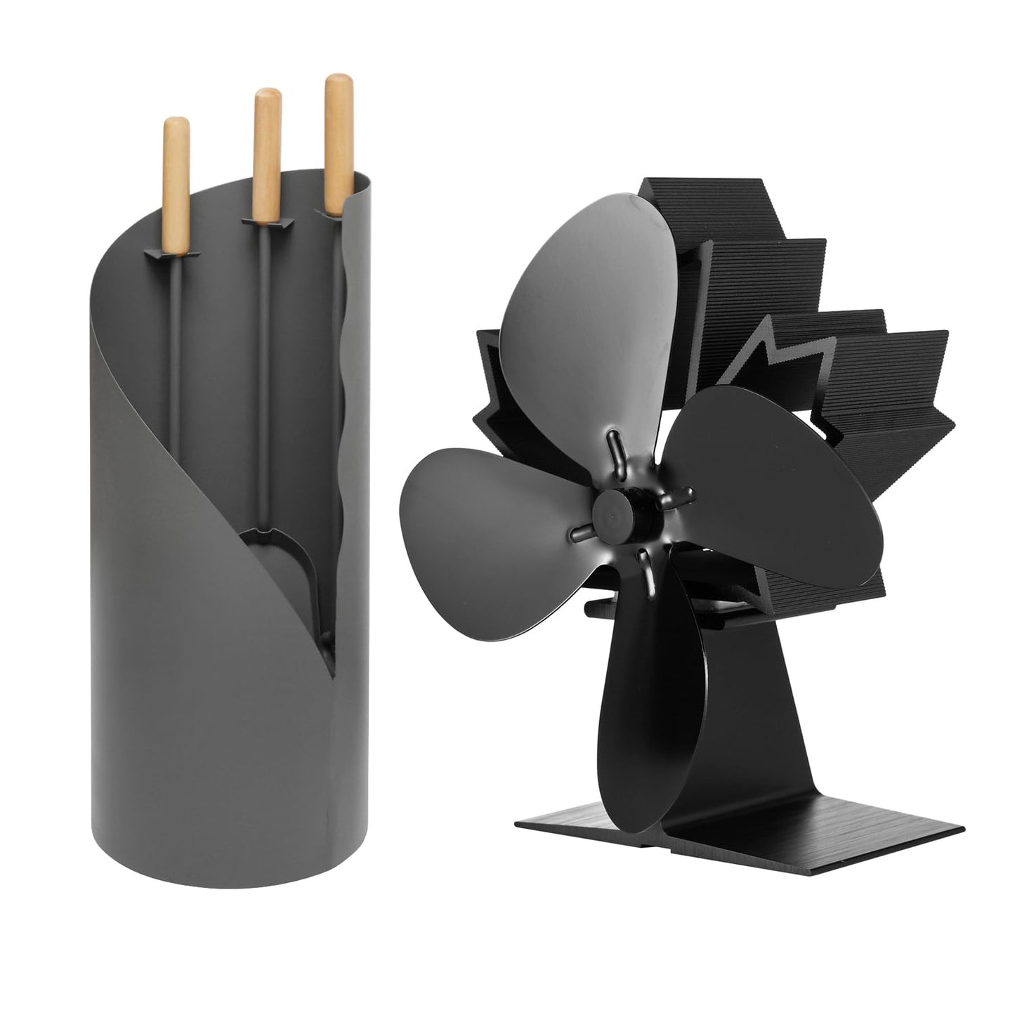 3-teiliges Kaminbesteck-Set mit Ofenventilator, Kaminbesteck mit Ofenventilator