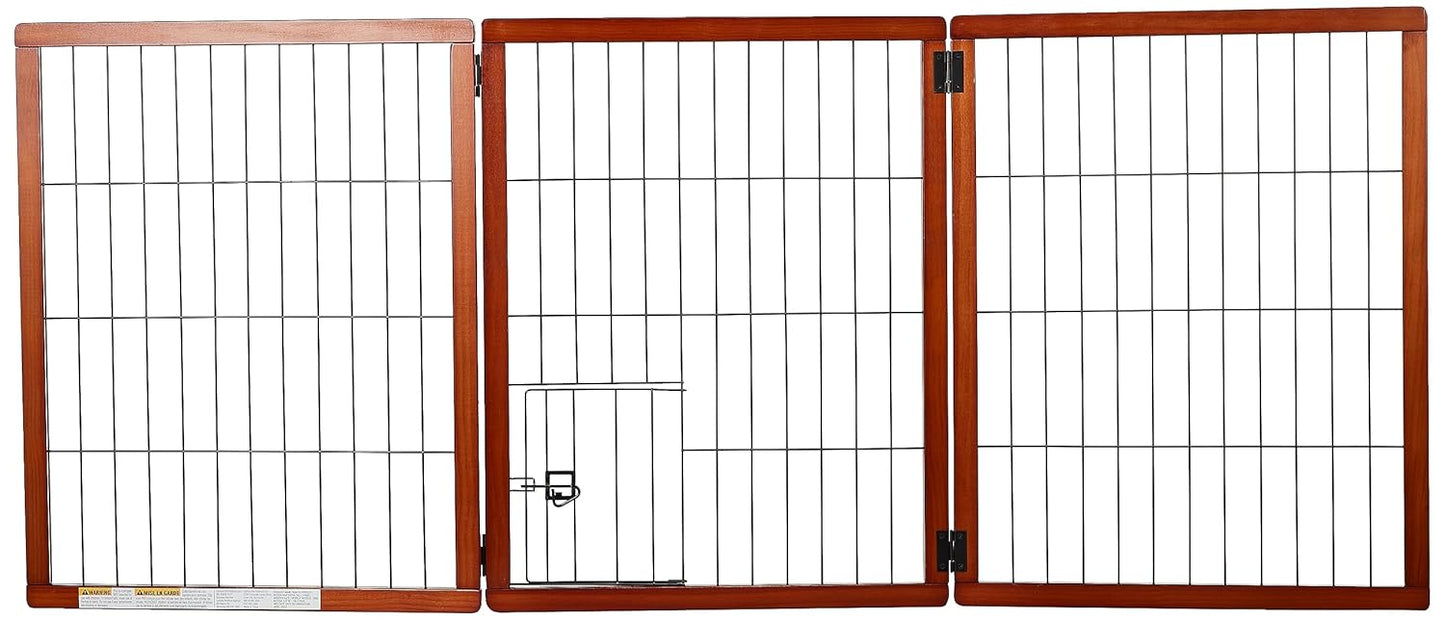 Freistehendes Haustiergitter mit kleiner Haustiertür, 22"-62"W x 28"H