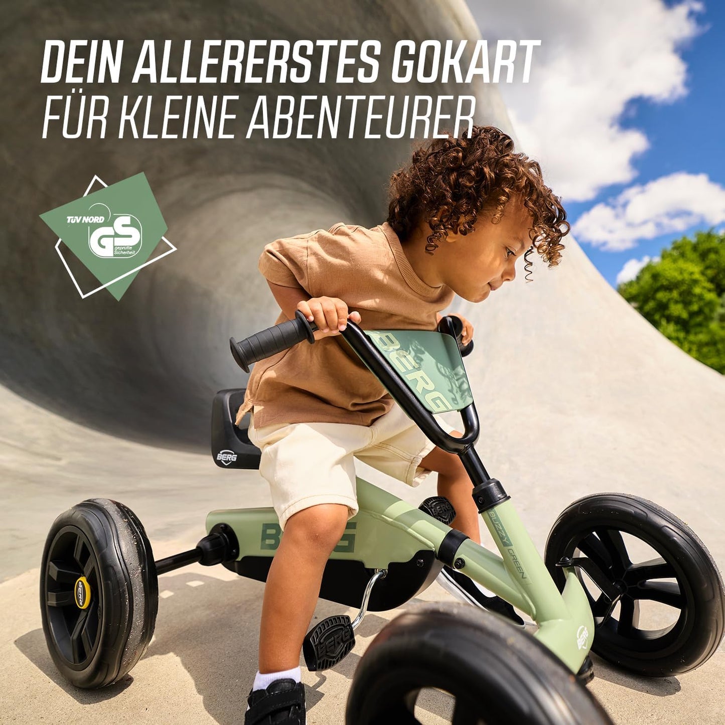 Kinder-Go-Kart Buzzy mit verstellbarem Lenker und Sitz, Green