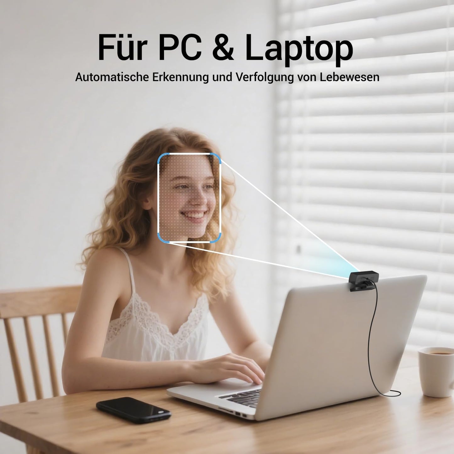 2K Webcam mit Mikrofon & Rauschunterdrückung, 2K