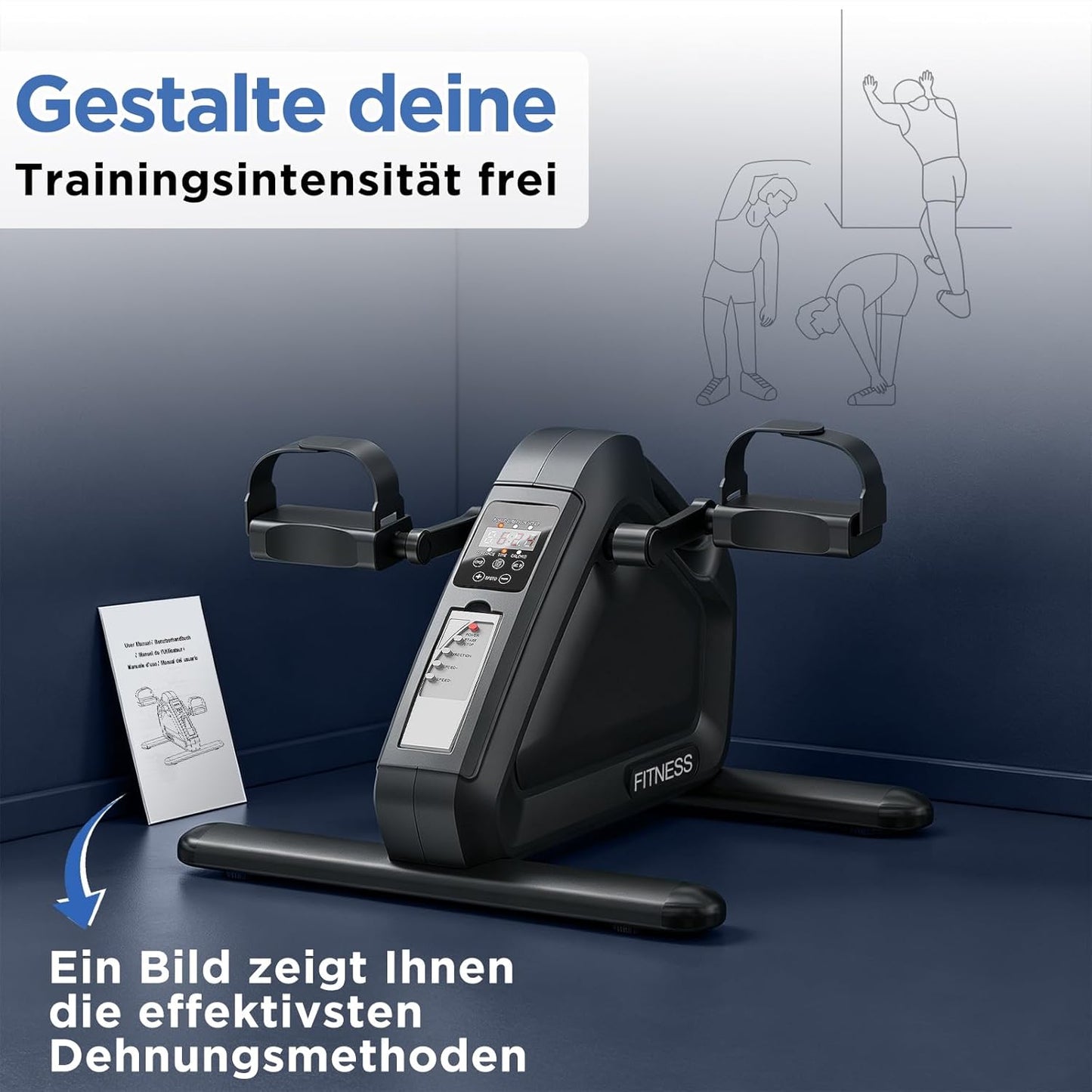 Elektrischer Mini Heimtrainer mit LCD & Fernbedienung, 10 Level