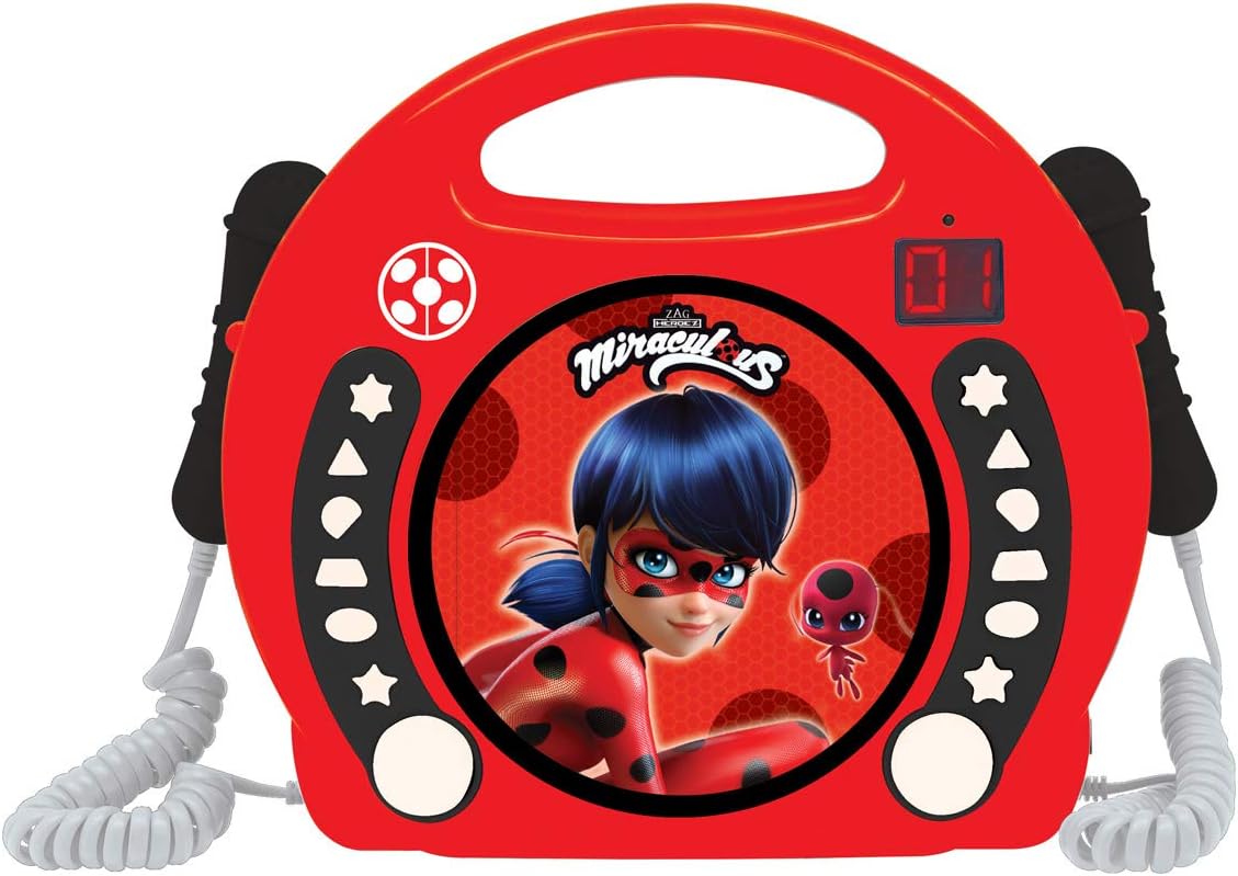 Tragbarer CD-Spieler Miraculous mit Mikrofonen und Karaoke-Funktion, Miraculous