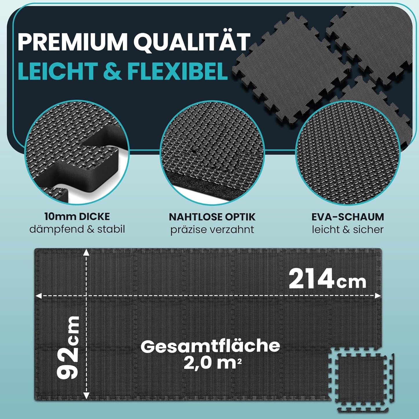 Bodenschutzmatten-Set, Schwarz