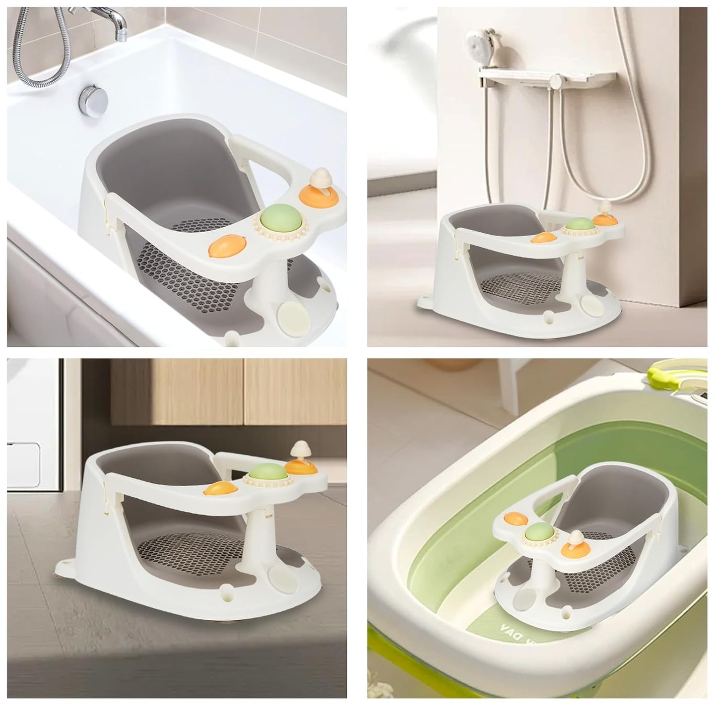 Baby-Badewannensitz mit Spielzeug, rutschfest