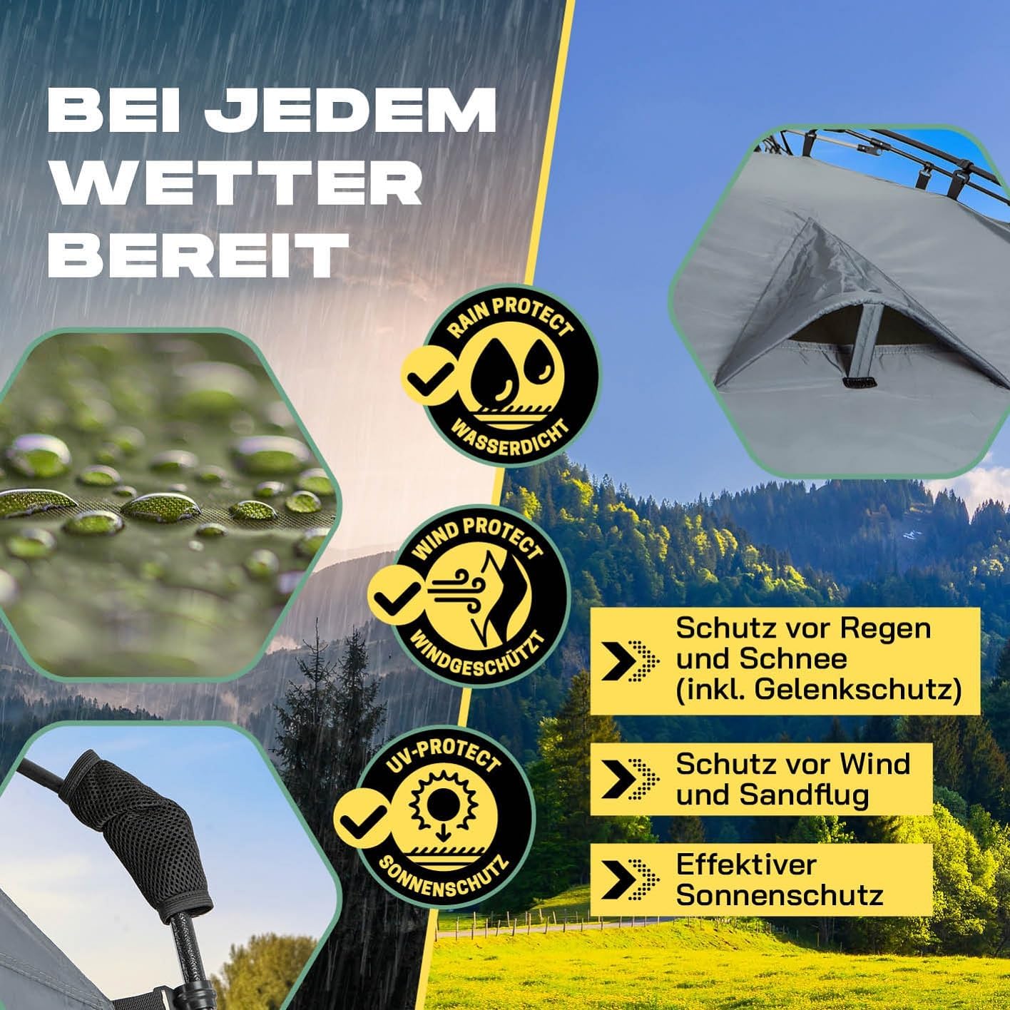Premium-Dusch- und Toilettenzelt für Camping, Grün 2 Personen