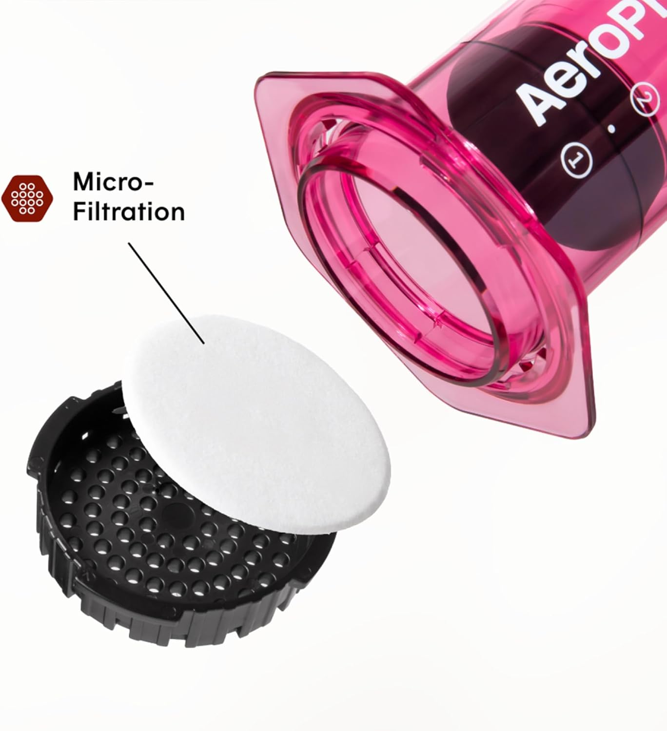 Clear Pink Kaffeepresse für Reisen & Camping, Rosa Standard