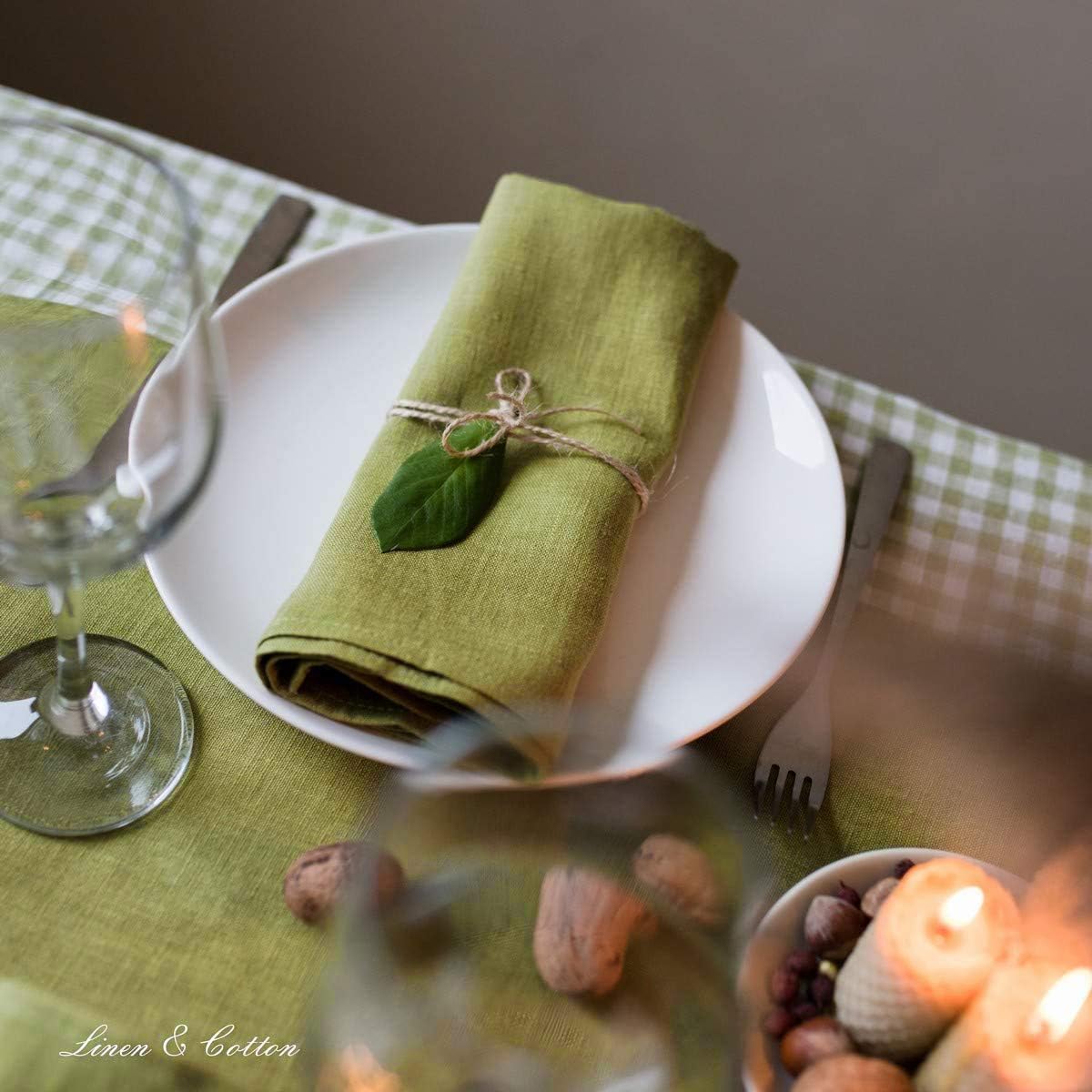 4-teiliges Stoffservietten-Set Hygge, Grün Servietten - 32 x 32cm