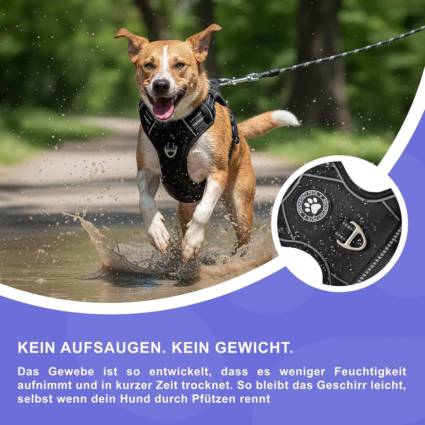Verstellbares Hundegeschirr Mini, Schwarz - 01 XS