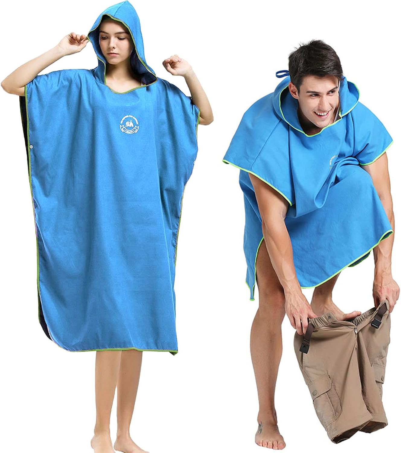 Surf Poncho mit Kapuze, Blau