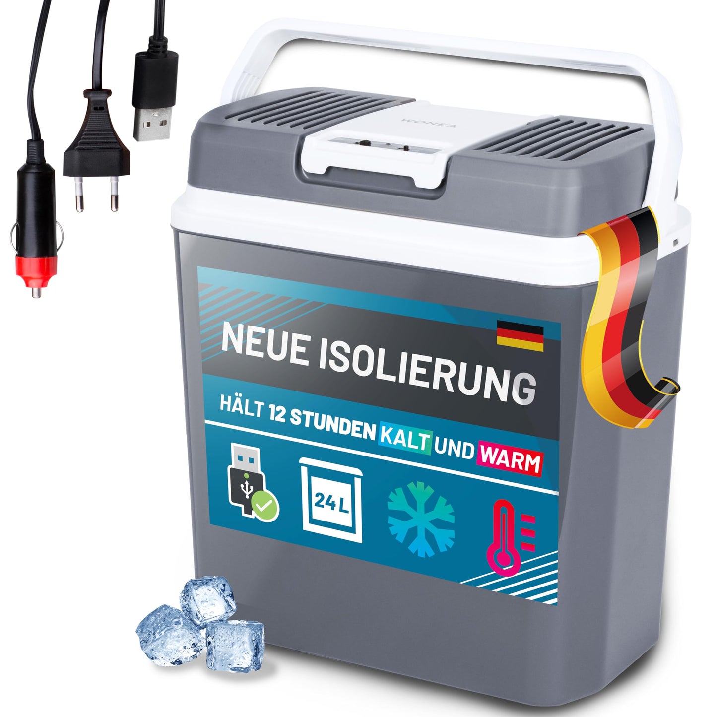 Thermoelektrische Kühlbox mit USB und 12V/230V