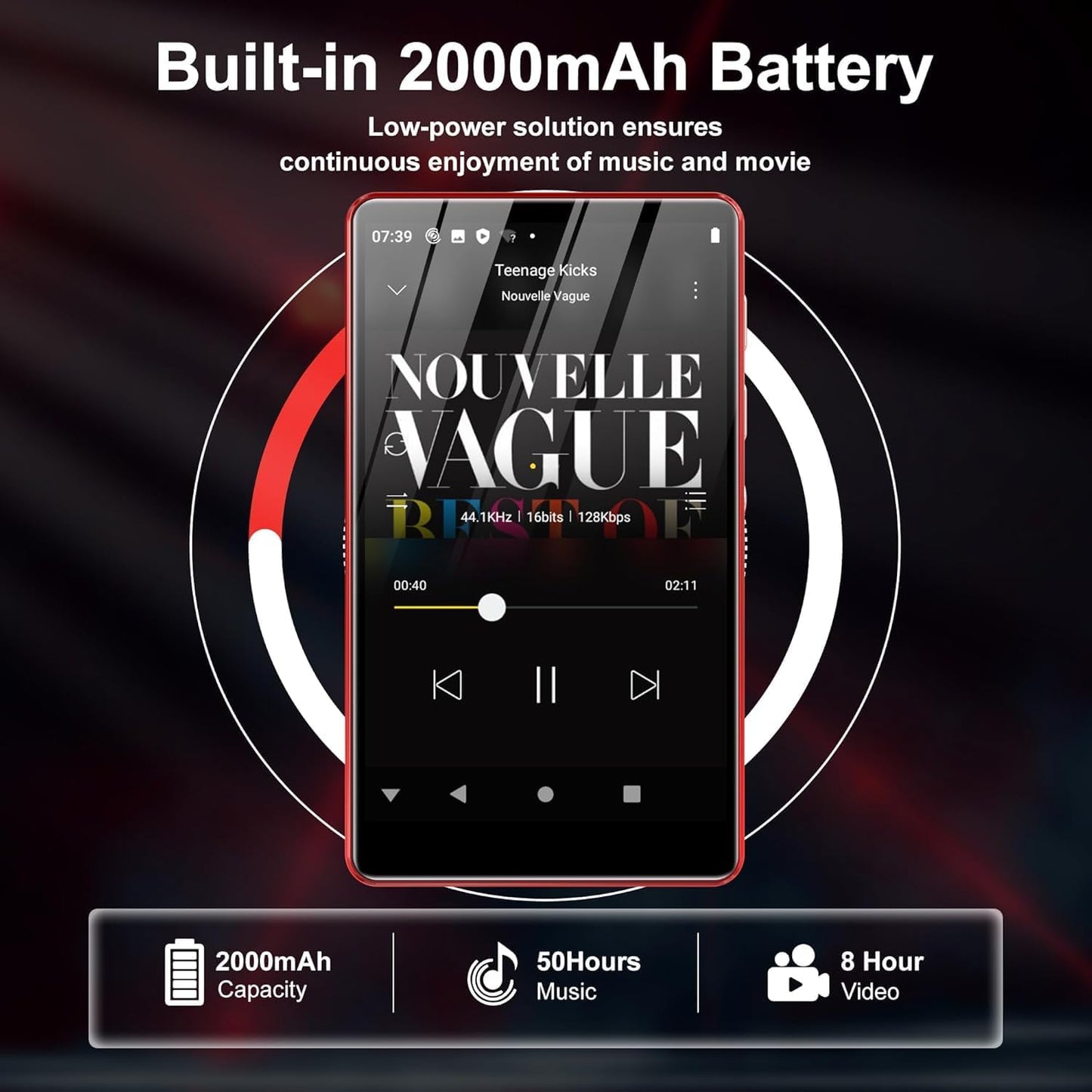 MP3-Player mit Touchscreen, Rot