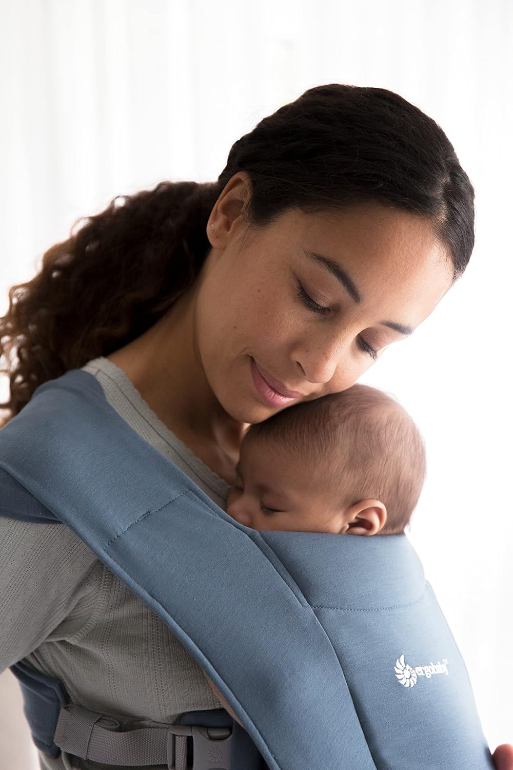 Ergonomische Babytrage für Neugeborene, Oxford-Blau Soft Knit
