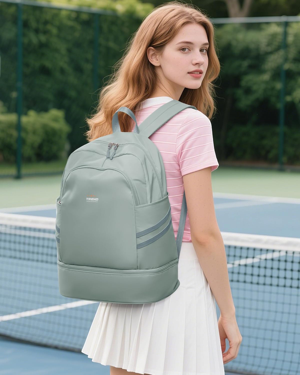 Sportrucksack B3 mit Schuhfach und Nasstasche, B3-grün Faltbarer Turnrucksack