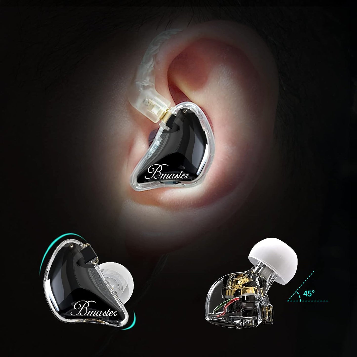 In-Ear-Kopfhörer mit abnehmbaren Kabeln, Black