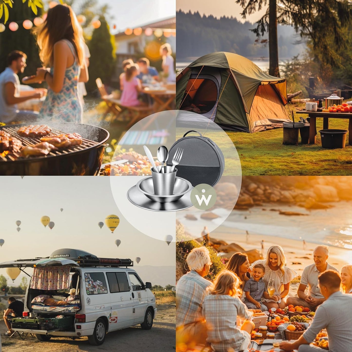 Campingbesteck-Set für 1 Person, Für 1 Person