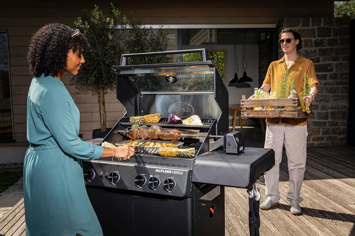 Rotisserie-Drehspiess mit Elektromotor
