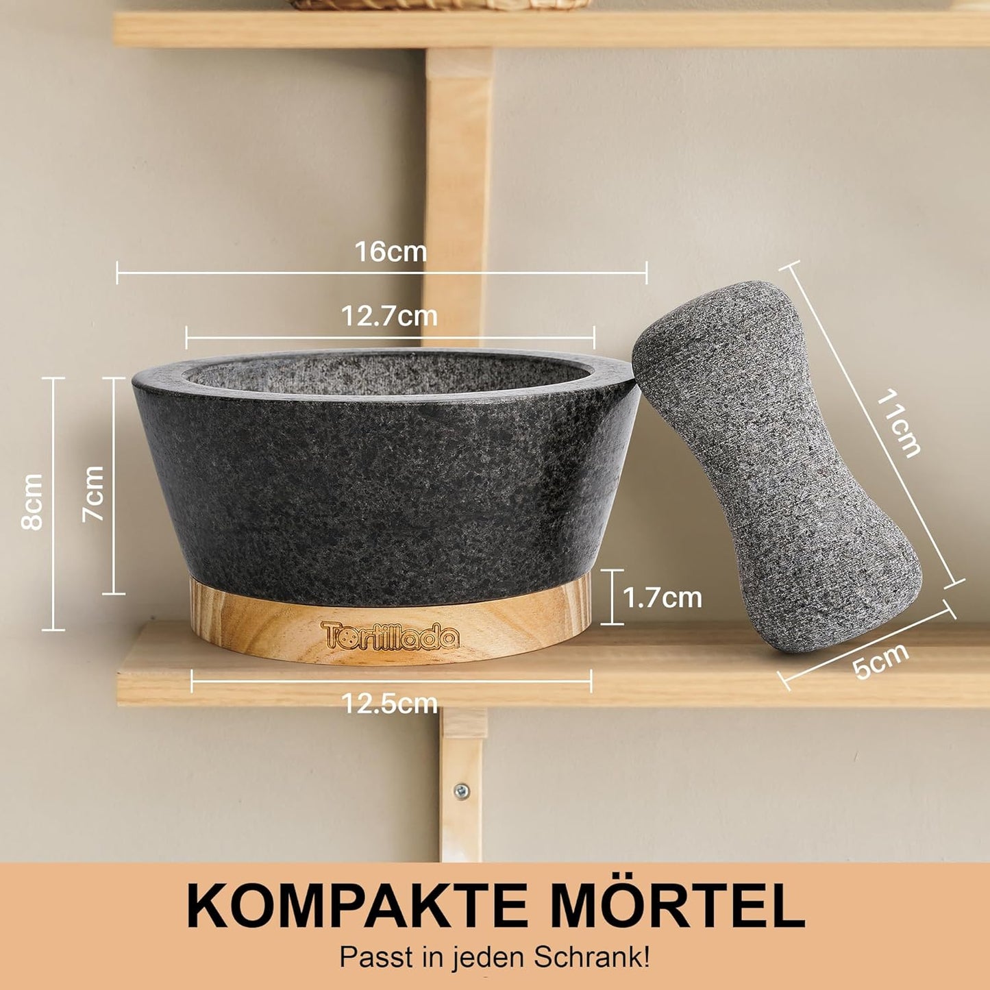 Mörser und Stössel Set mit Rezeptbuch