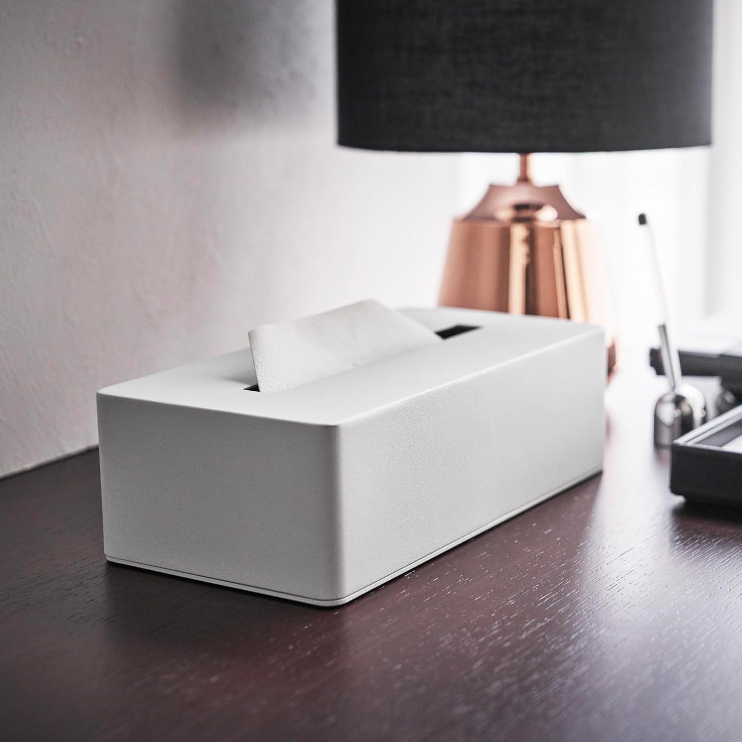 Minimalistische Taschentuchbox Tower, Weiss
