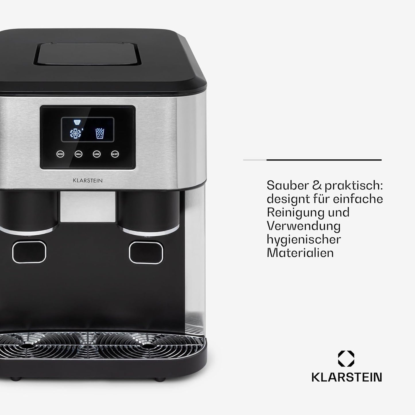 Eiswürfelmaschine Mini für Crushed & Bullet-Eis, Schwarz