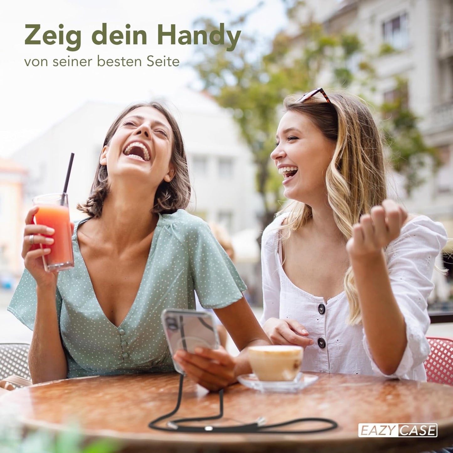 Handykette kompatibel mit iPhone 16 Plus, Schwarz iPhone 16 Plus